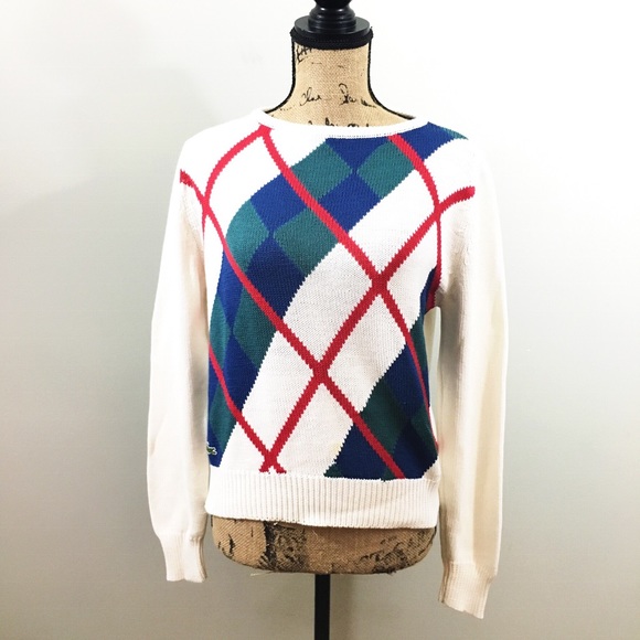 Lacoste Sweaters - 🍁Vintage Izod Lacoste Argyle Check Plaid Sweater